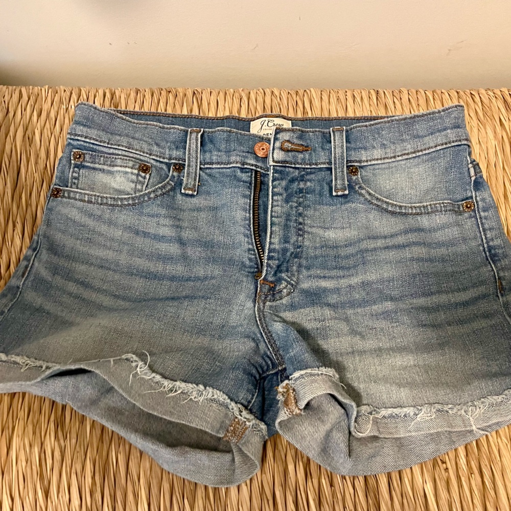 J. CREW Denim shorts mid rise size 26